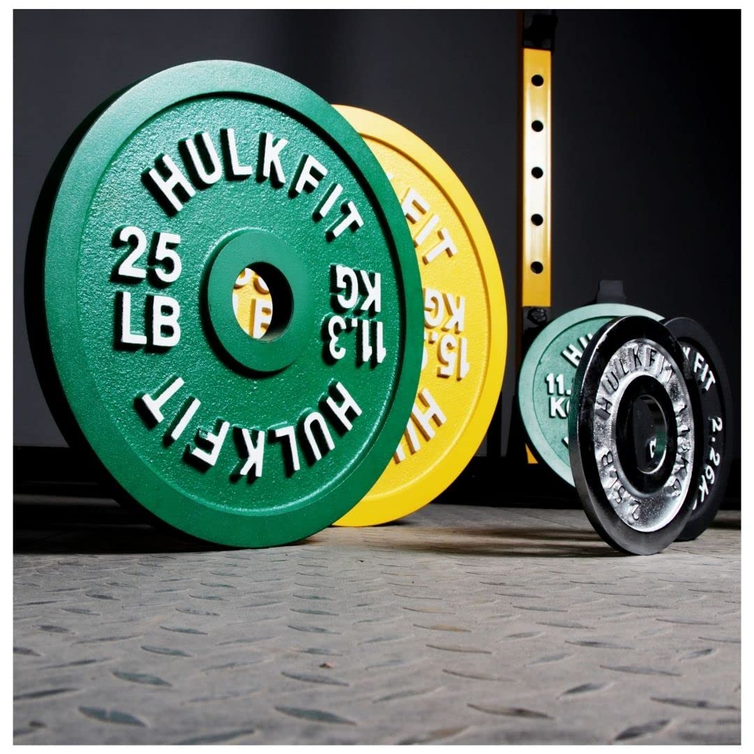 Hulkfit Calibrated Steel Weight Plates Multi-Colored 45 pounds (Single)