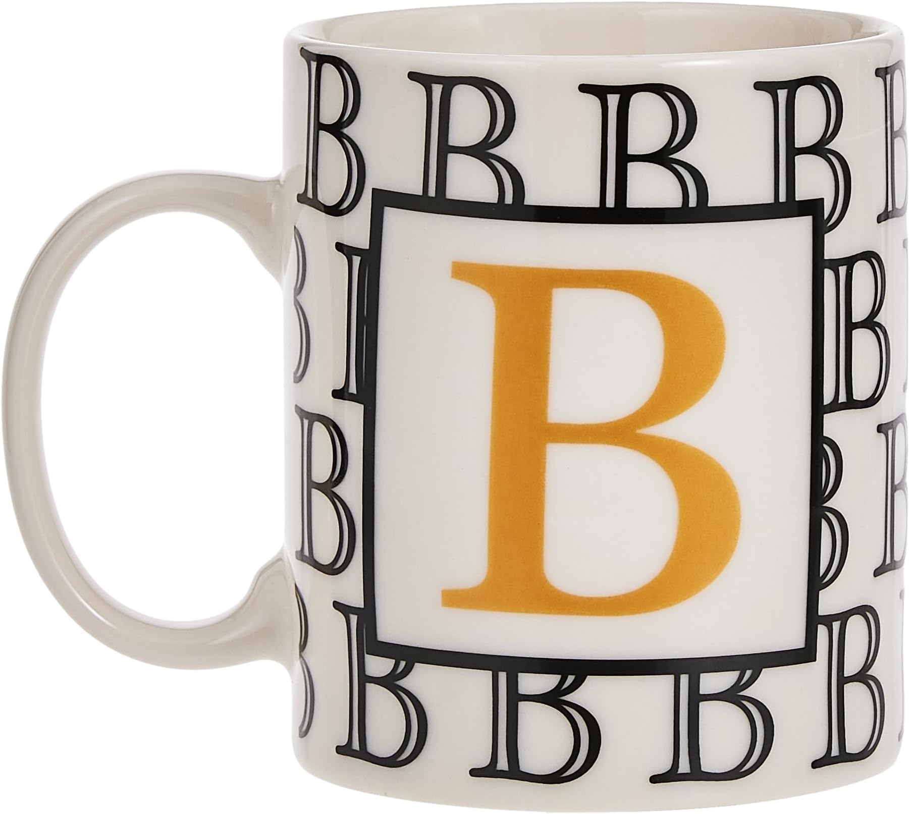 Shallow Letter B Printed Porcelain Ceramic Cup Tea Coffee Mug, Bd-Mug-B