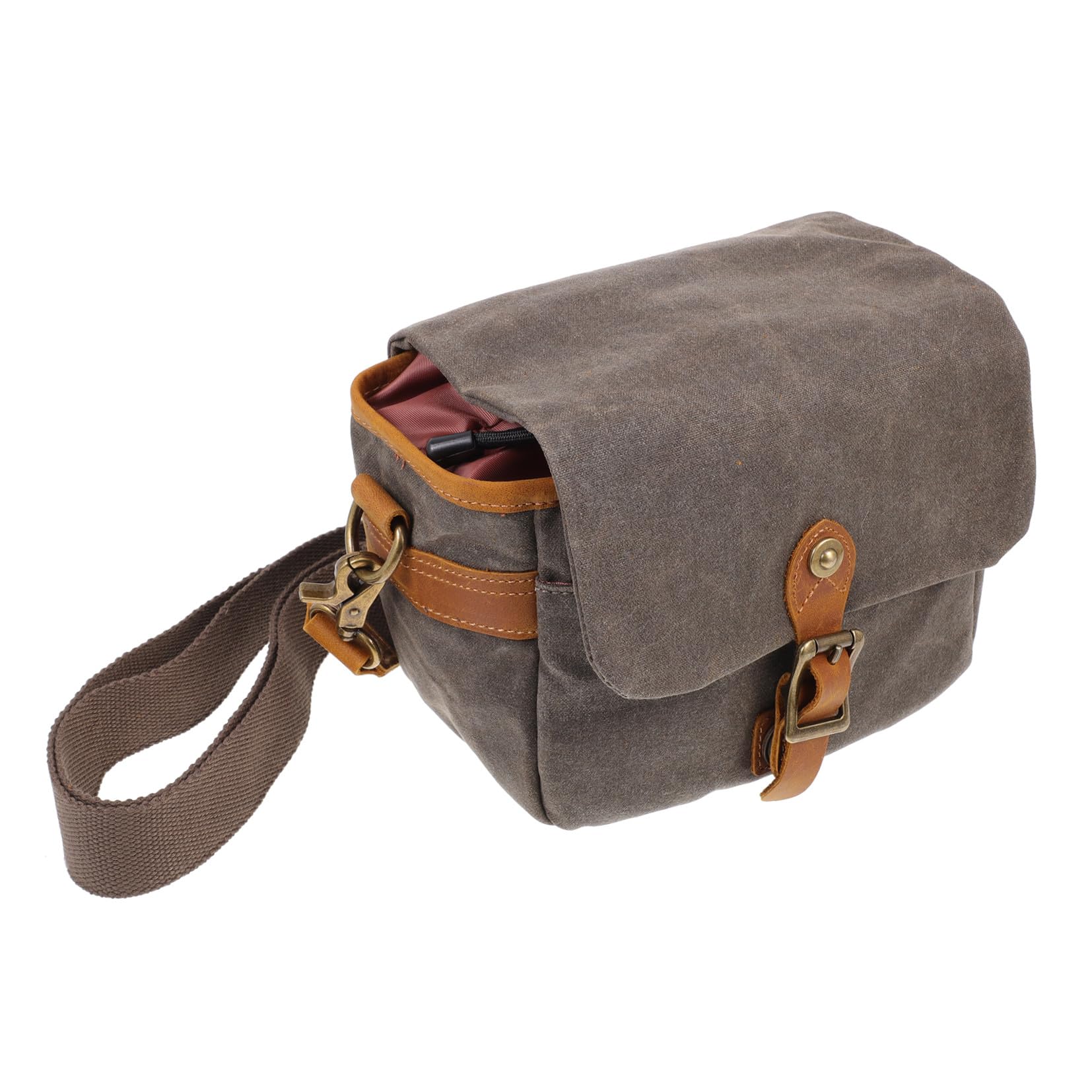 Uonlytech Borsa per Fotocamera Portatile in Tela Verde Tracolla Regolabile e Leggera, Custodia Compatta per Viaggio e Trasporto Protetto della Fotocamera