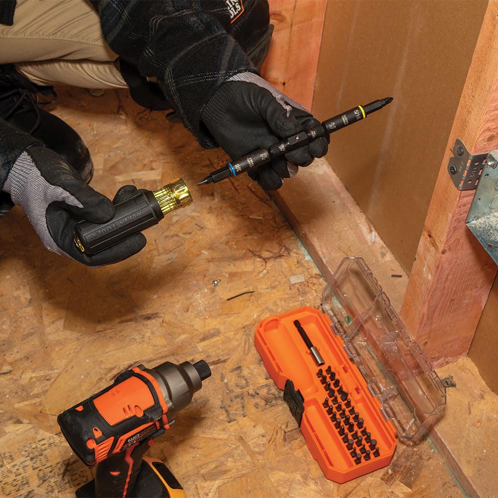 Klein Tools 32501HD KNECT - Juego de destornilladores y tuercas de 46 piezas con clasificación de impacto y caja MODbox, 39 brocas, 4 destornilladores de tuerca, soporte de brocas, mango