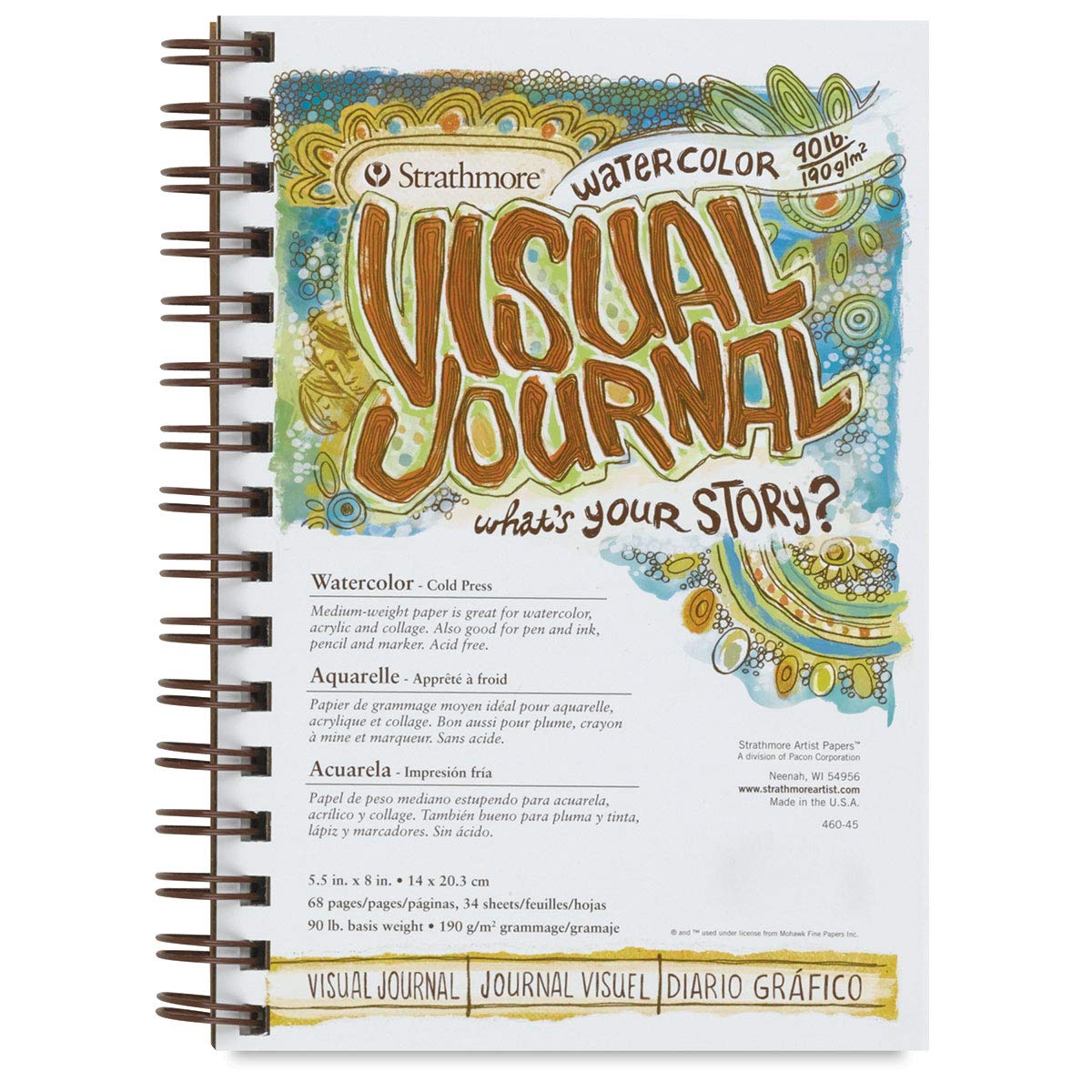 Strathmore Visual Journal Watercolor 5.5x8-34 Sheets