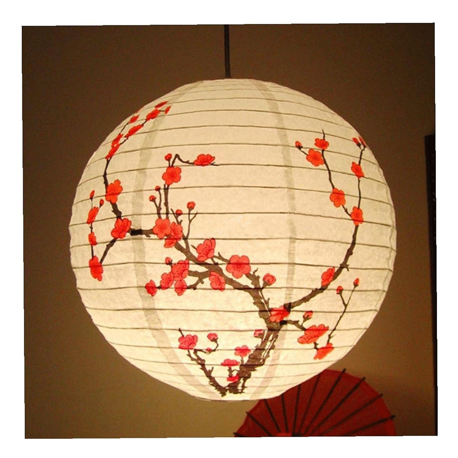 Asian Lantern, 35CM Plum Blossom Round Paper Lantern Chinese Oriental Style Hanging Lamp Shade Restaurant Wedding Party Home Decor