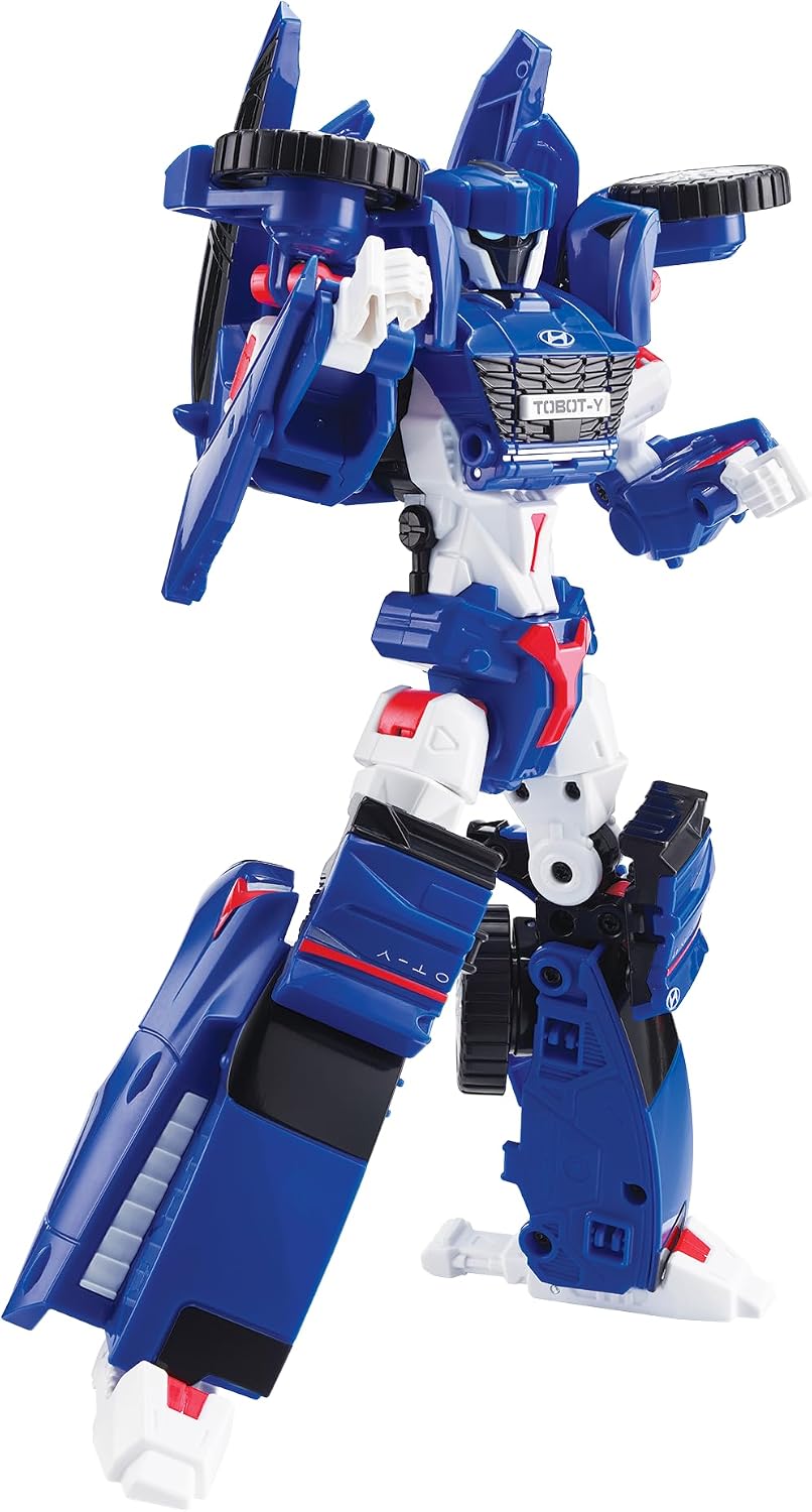 New TOBOT, TOBOT Y, Youngtoys Transforming Collectible Vehicle to Robot, Heroes Animation Character Toys for Kids 3 and up Transform Toys Cars, Large Size 10-inch