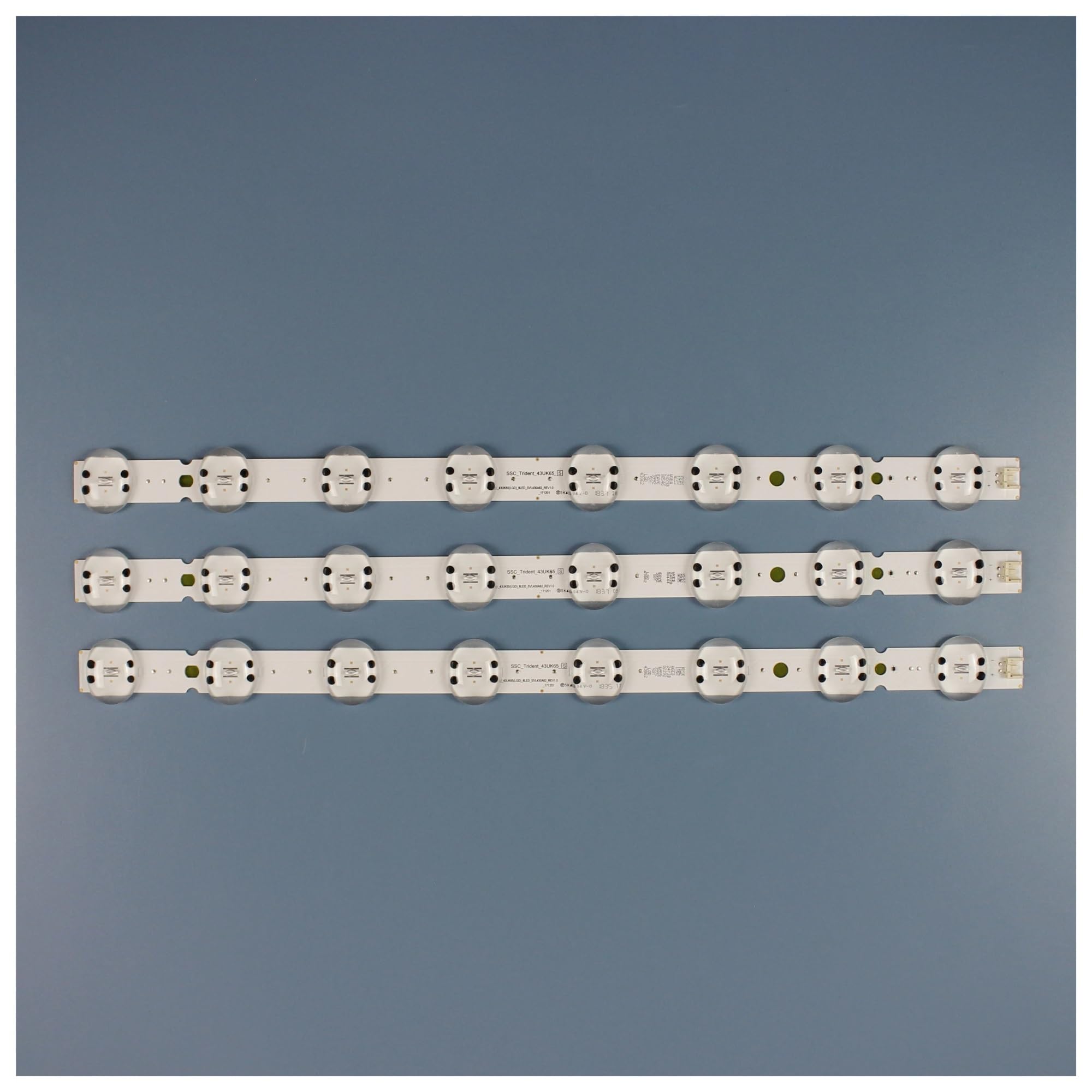 Strisce LED Retroilluminazione Per TV LG 43UK6950PLA 43UK6500PLB Ecc. - 3 Strisce Da 445 Mm, 8 LED Cadauna, 6V