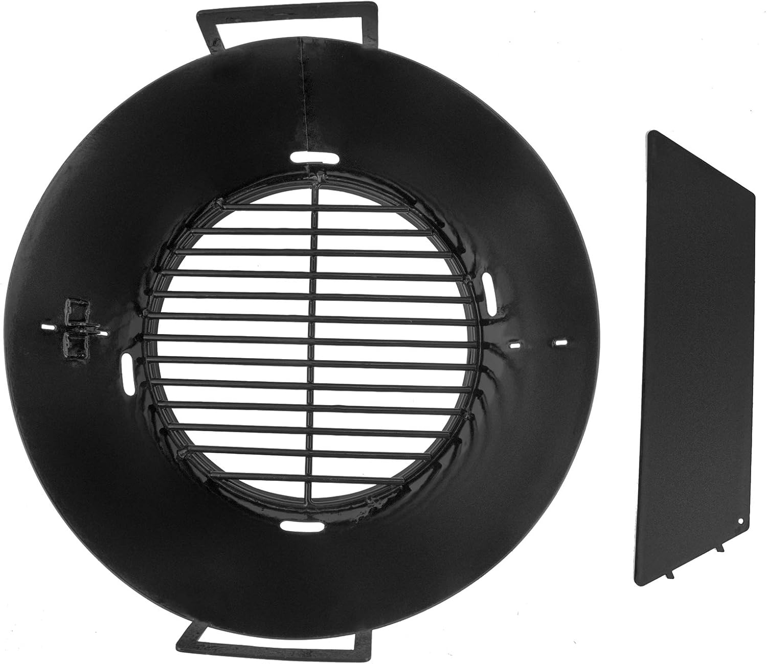 Wondjiont Porcelain Steel er Charcoal Basket with a Interval Sheet Metal, Fits for Large Big