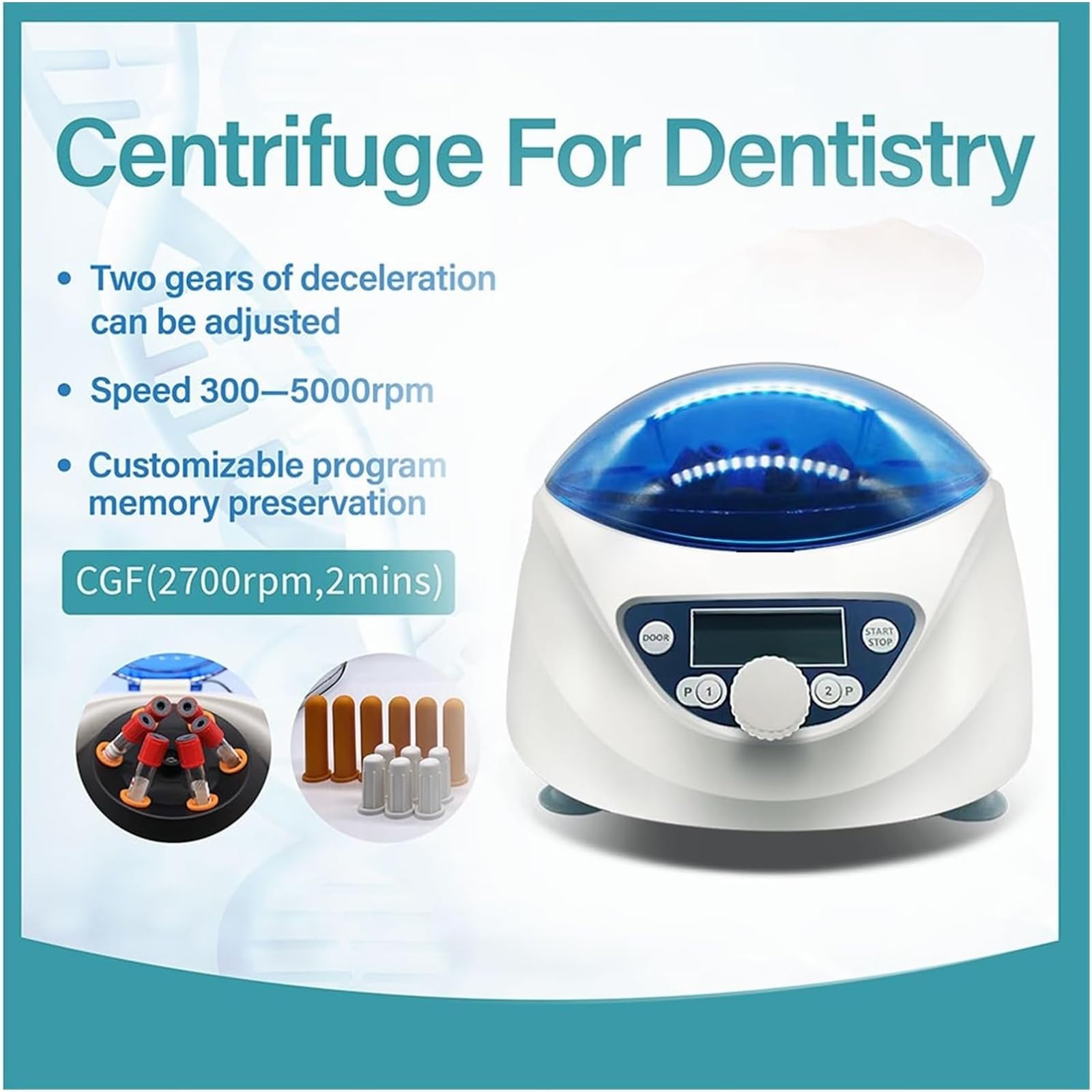 Zentrifuge, Laborzentrifuge Mit LCD-Display, 300–5000 U/min Geschwindigkeitsregelung, Maximale Zentrifugalkraft 2600 X G, Überdrehzahl-Sicherheitsschutz, Für Medizin, Labor, Biologie