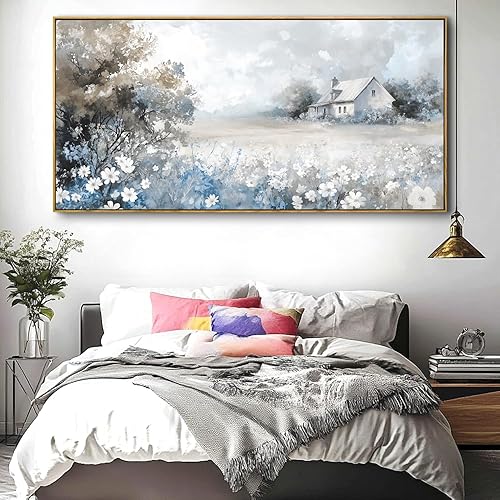 Miniatura 21 de Arte para pared, pinturas de arte abstracto, fantasía azul, grafiti colorido sobre fondo blanco, arte moderno para decoración de pared para sala