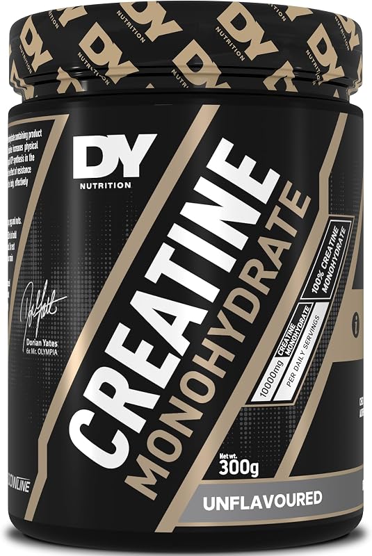 DY Nutrition Creatine Monohydrate Powder, 100% Pure Creatine, Unflavoured, 10,000 mg per Daily Serving, 300 g