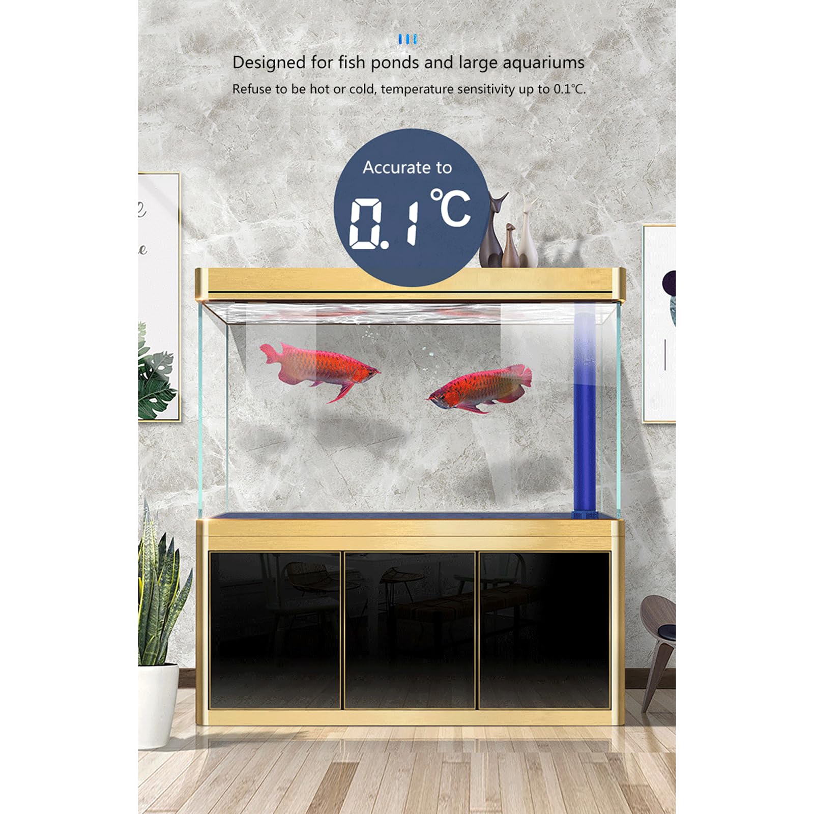 Teichheizung 3000 W für Aquarien im Freien, tauchfähiger Heizstab für Fischteich, effizienter Wasserwärmer für Wasserumgebungen, geeignet für große Aquarien