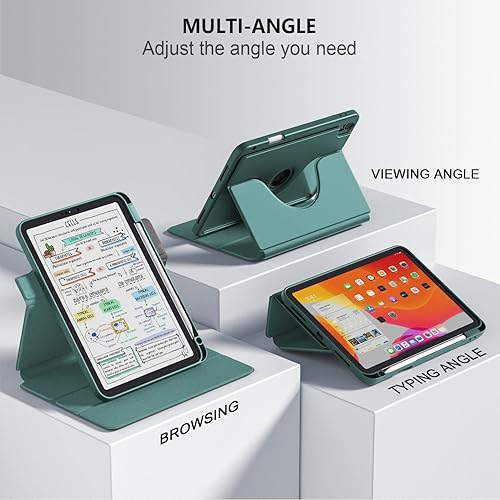 Miniatura 2 de Funda giratoria para iPad (A16) 11 generación de 11 pulgadas 202510 generación de 10.9 pulgadas 2022 con soporte para lápices, cubierta protectora