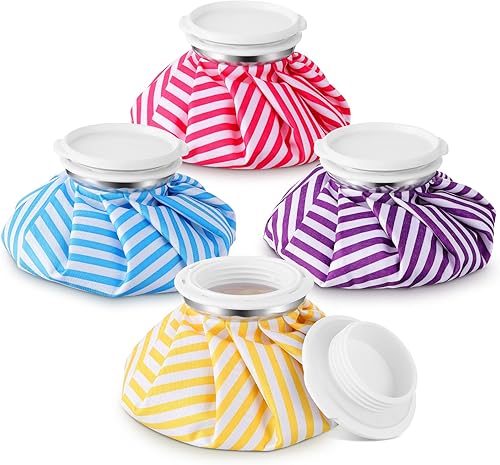 Miniatura 14 de Honoson Paquete de 4 bolsas de hielo reutilizables y bolsas de agua caliente para adultos para calor y frío, bolsa de hielo elástica transpirable