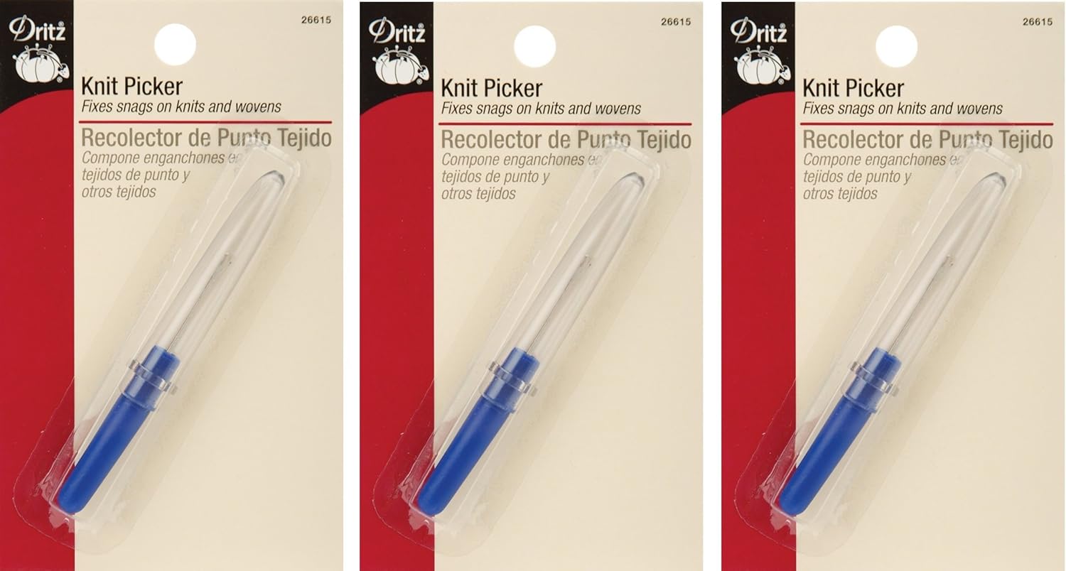 Dritz 26615 Latch Hook Tip Knit Picker, 3-Inch (3 Pack)