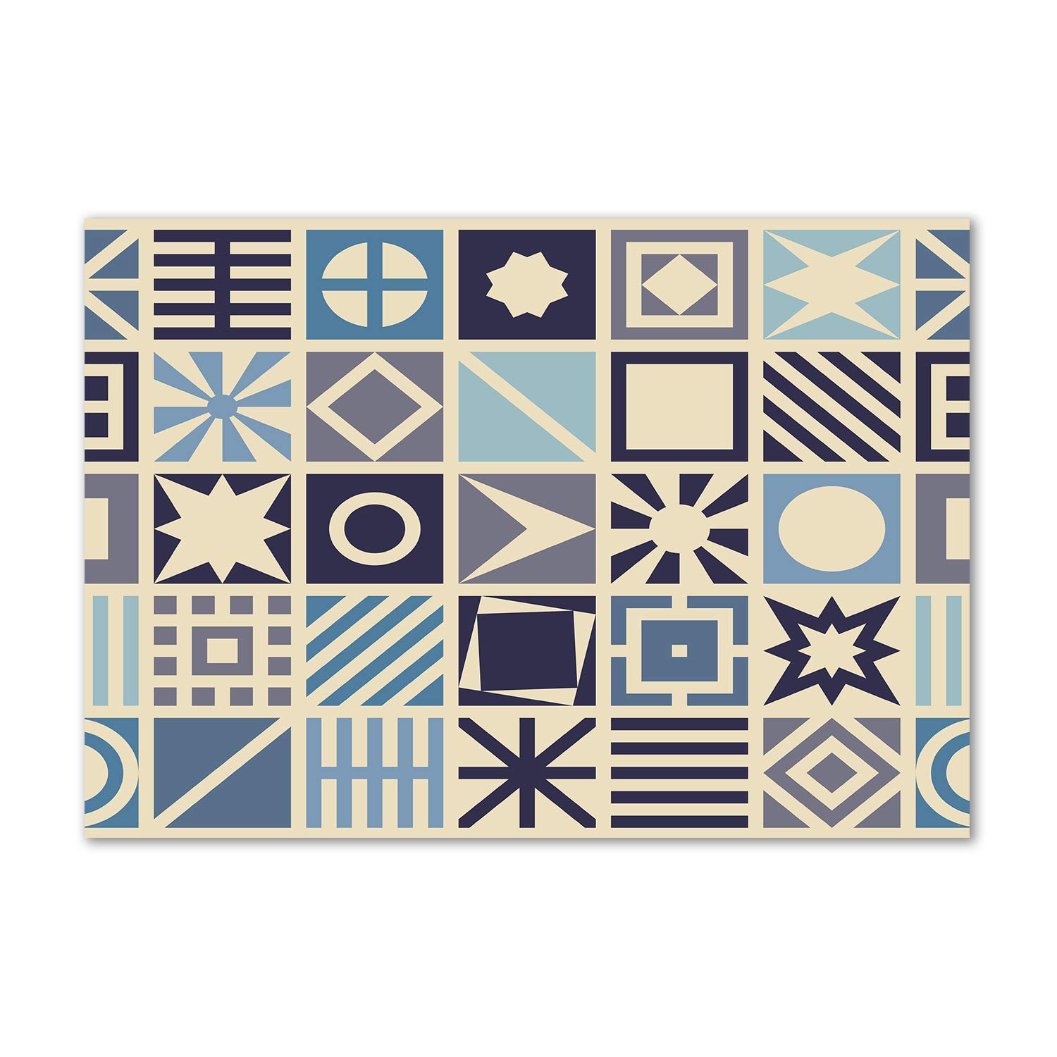 Déco mural derrière le plastique Tulup tableau géométrique bleu pour sublimer votre cuisine