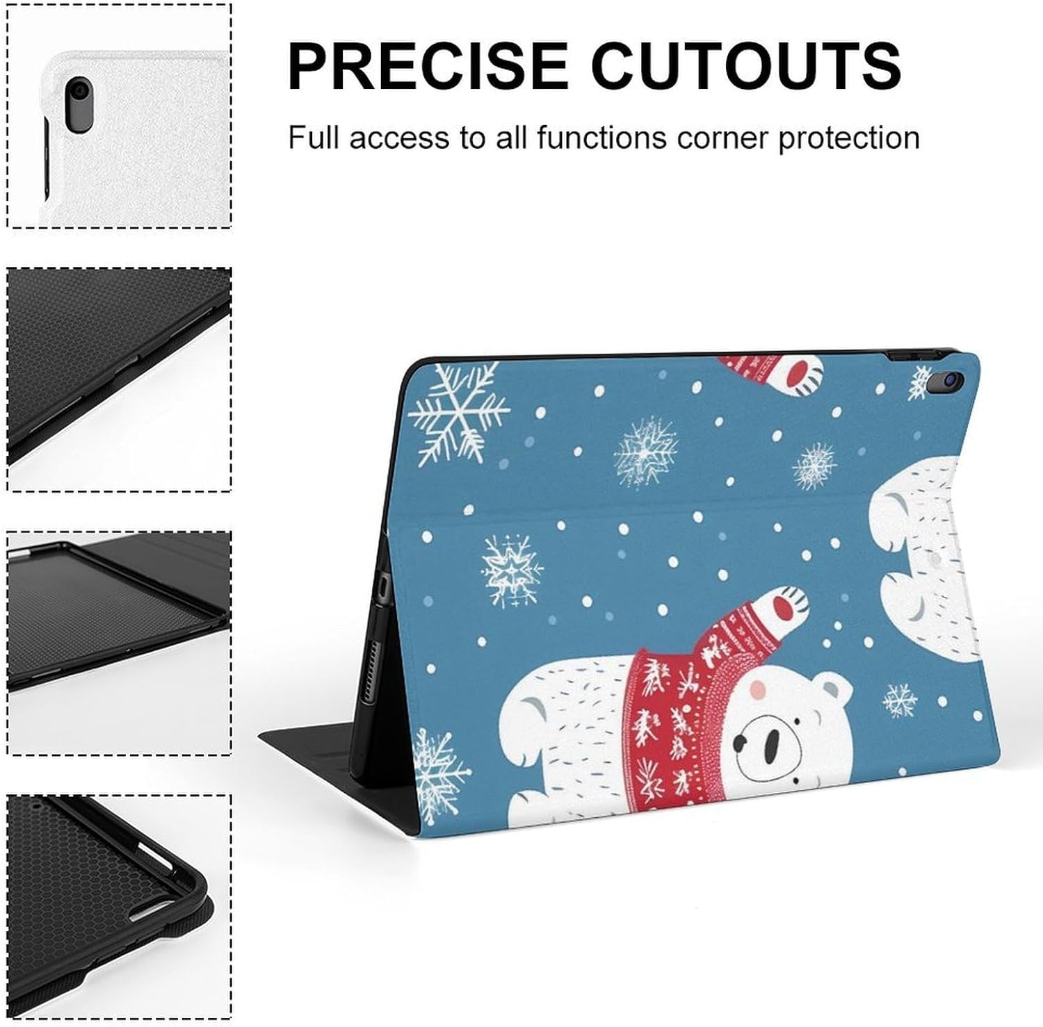 Polar Bear Printed Case Trifold Stand Protective Cover Compatible with ipad Pro/ipad Air3(10.5in)