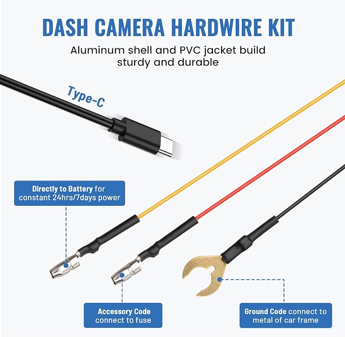 Kit Hardwire para Dash Cam USB Tipo C EWAY miniatura 7