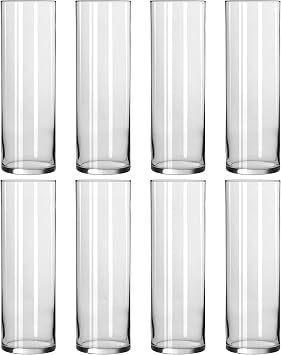 Ashland 10.5 Cylinder Glass Vase - Decorative Vase for Weddings, Parties, and Home Decor - Bulk 8 Pack