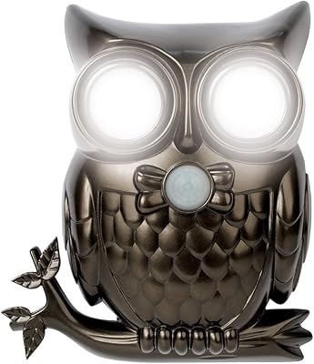 IdeaWorks JB7682 Decorative LED Motion Sensor Hooting Owl Light, Black