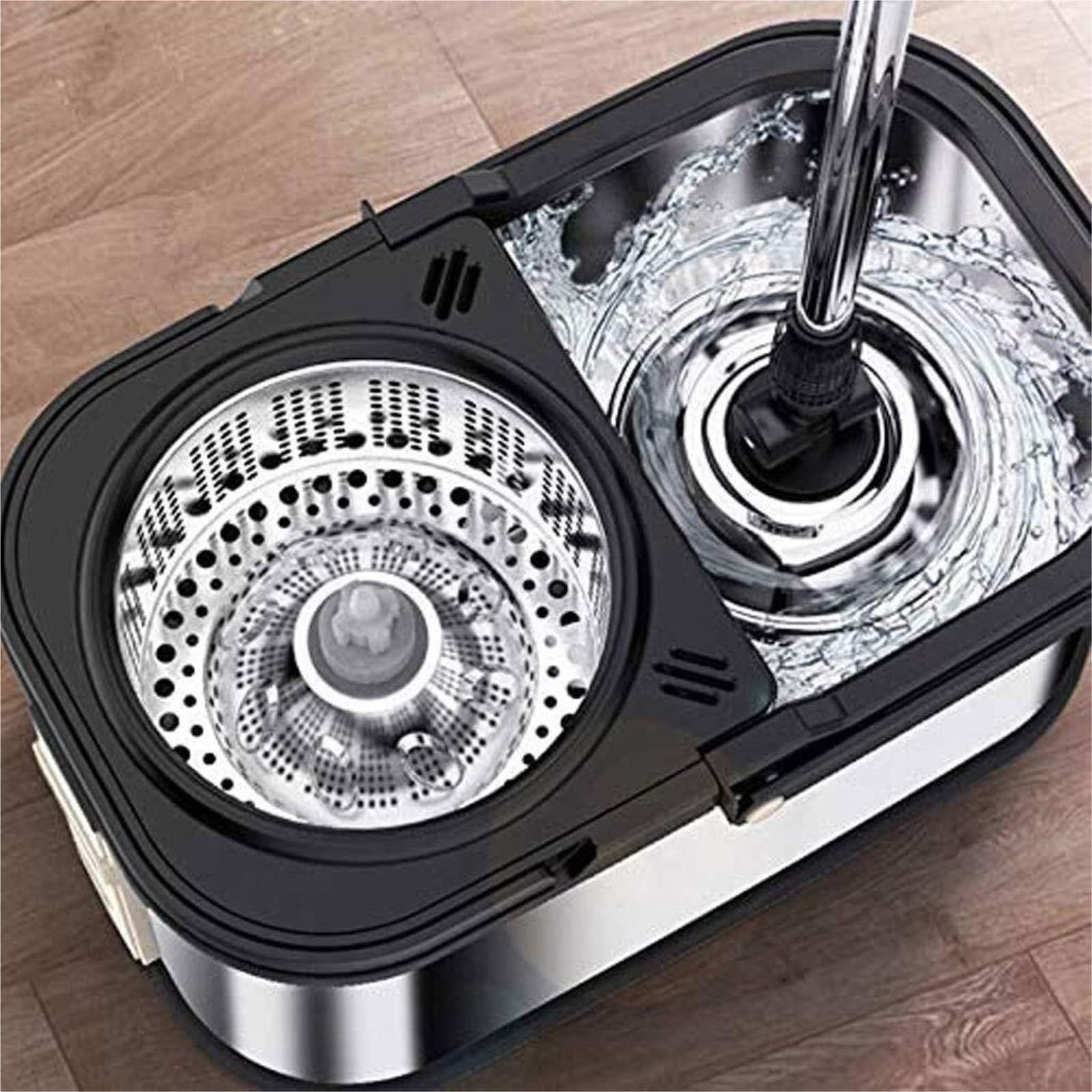 Professionale Mocio Lavapavimenti Spin Mop Home Kitchen Floor Cleaning per Pavimenti in Legno Duro E Piastrelle Include Teste di Mocio Lavabili Mop Lavapavimenti