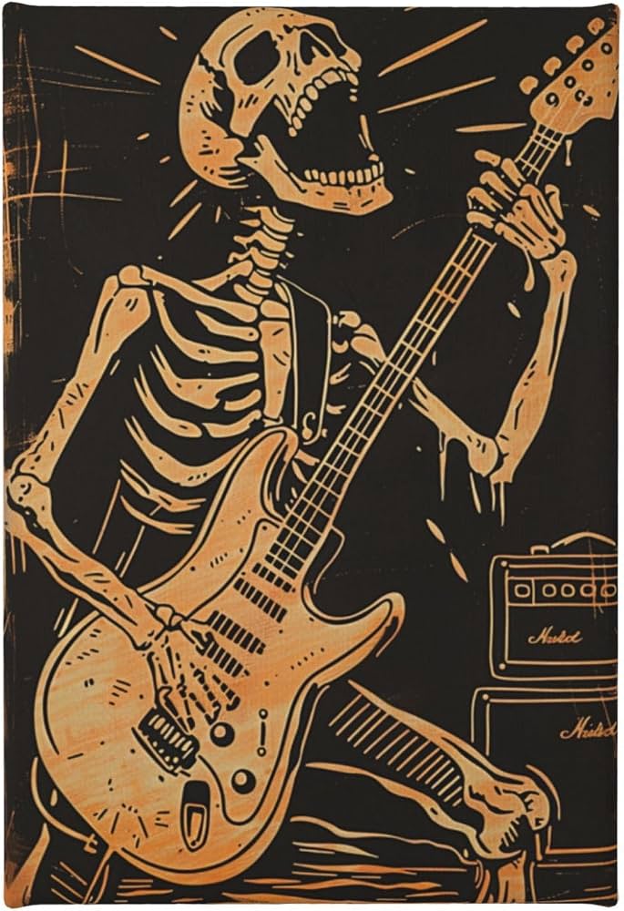 Amazon.com: MA6GE8DE Canvas Frameless Picture Skeleton Guitarist