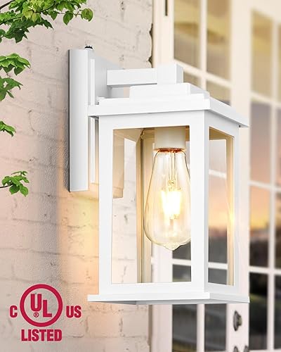Miniatura 44 de VIANIS Luces negras para exteriores del atardecer al amanecer para casa, paquete de 2 luces de pared al aire libre, luces de porche impermeables
