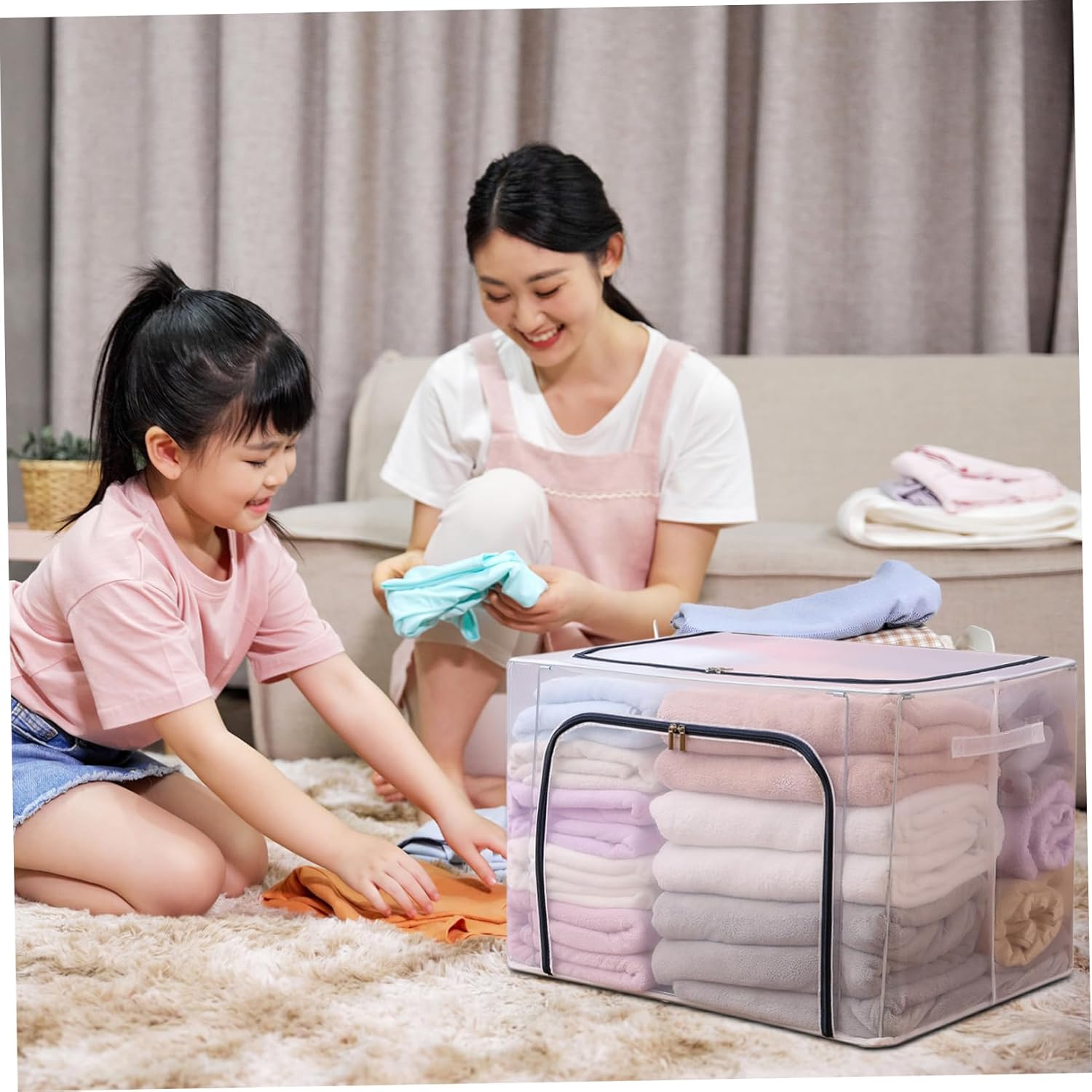 1Pc Storage Box Capacity Gray Organizer for Clothes More Transparent Design for Easy Viewing Space Saving Multi Function Storage
