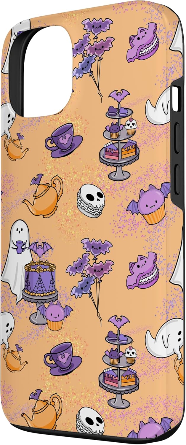 iPhone 13 Pastel Goth Halloween Tea Party Ghost Bat Cupcake Witchy Case