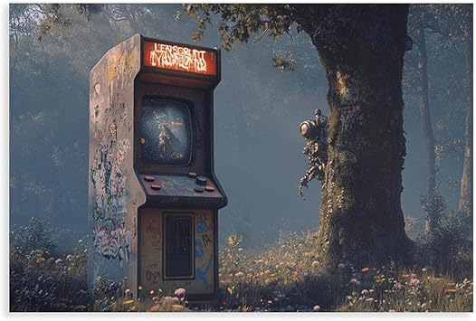 Sci-Fi Arcade Art Retro Steampunk Futuristic S Dystopian Wall Poster Print Aesthetic Futuristic Unframe-Sci-Fi Futuris 12X18Inch30X45Cm