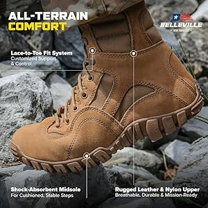 Amazon.co.jp: Belleville Khyber TR550WPINS コンバットブーツ - 防水