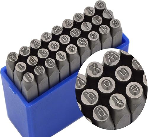 Vista 73 de Wokesi Kit de alfabeto de letras mayúsculas de 1/8" (3 mm) de altura, de acero, para timbre a mano, presión, para molde, código, etiqueta