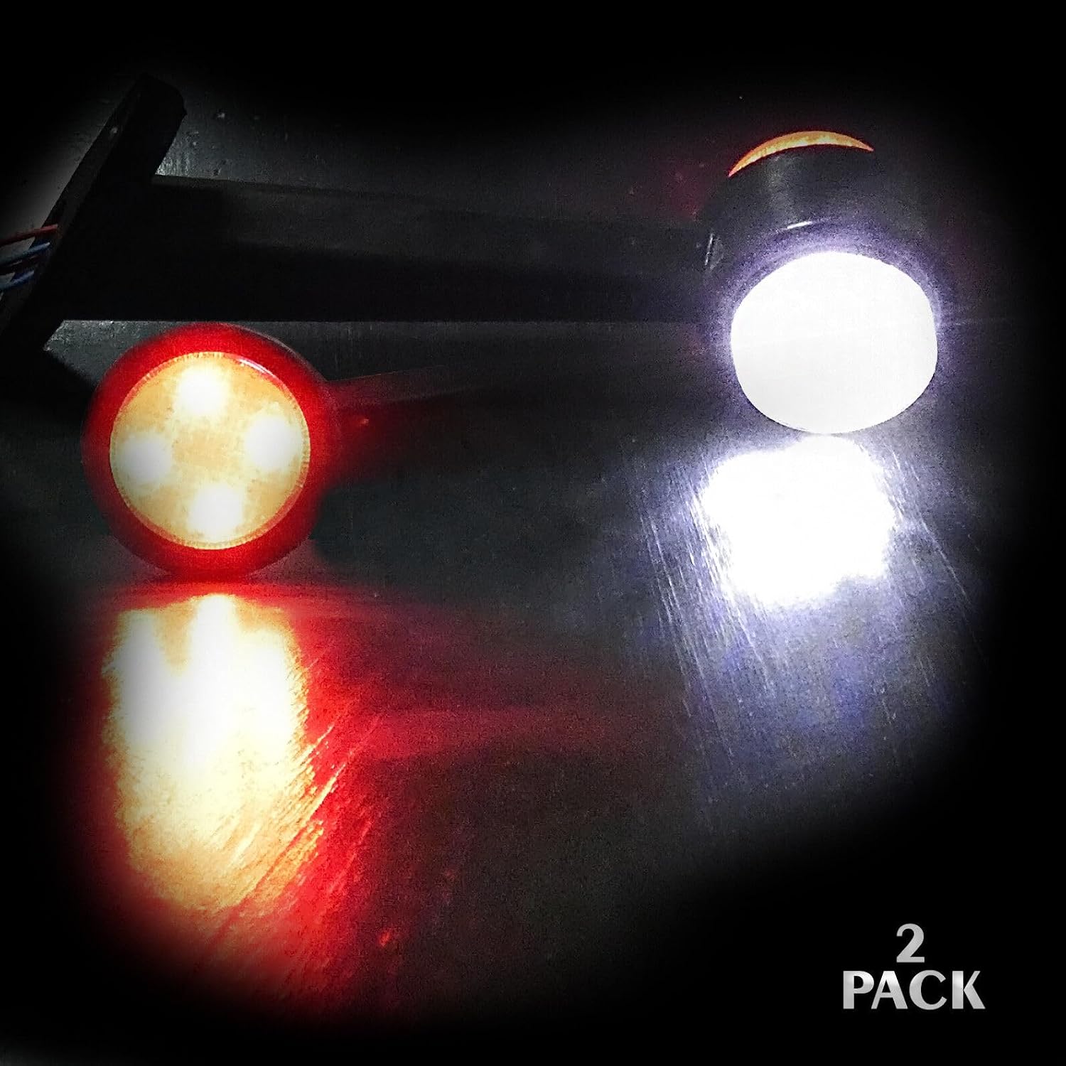Lite Green 6 SMD Side Rubber Stalk Marker Light Red/Amber Outline Lamp 24v Compatible for Truck Caravan Kenworth Peterbilt Freightliner Western Star Trucks Semi Trailers