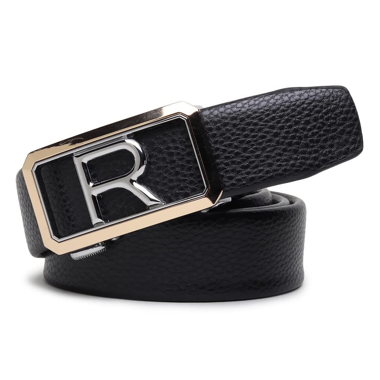 zacharias Men's Faux Leather Belt Automatic R Buckle ASS-18 (Black;Free Size)-picture-43