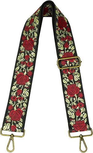 ZANQANO Correa para bolso, correas cruzadas para bolsa de repuesto, jacquard bordado, 2 pulgadas de ancho ajustable