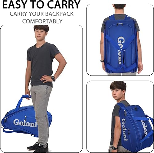 Miniatura 5 de Goloni Pickleball Bag Padel Racket Backpack Large Capacity for Men Women Separate Waterproof Shoes Compartment Pickleball Accessories -Thermal
