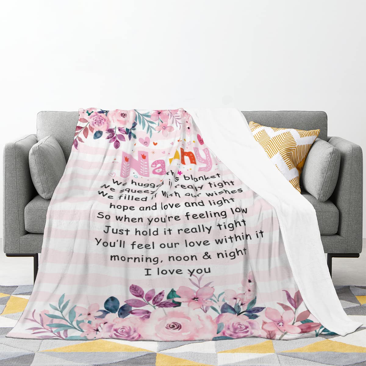 Nanny Gift Blanket – Flannel Throw 60x80 Inches, Soft & Warm, Personalized Gift From Grandkids - View #5