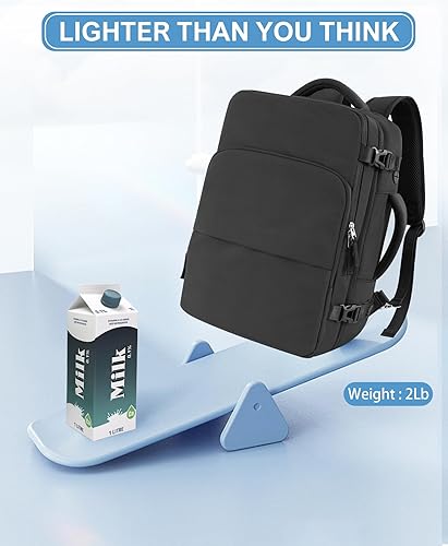 Miniatura 9 de Beraliy Mochila de viaje para hombres y mujeres, mochila de transporte aprobada por aerolíneas, mochila para portátil de 16 pulgadas, Negro -,