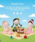 Jouets Soft Baby Doll (16'') pour les filles, Mes premières poupées bébé pour les enfants en peluche cadeau en peluche jouets de poupée machine lavable pour les bébés en bas âge (16-inch Fille cerise)