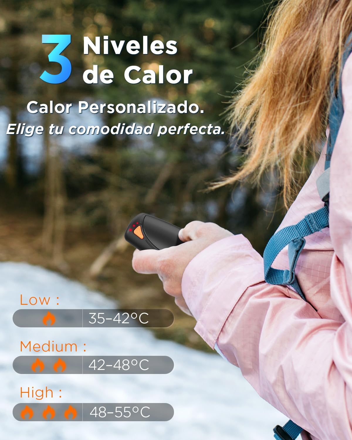 Lepwings Calentador de Manos Recargable 2 Piezas con Estuche Carga, 14000 mAh Calienta Manos de Bolsillo, Calentador Manos Electrico USB, Temperatura de Nivel 3, Regalos Invierno para Exterior