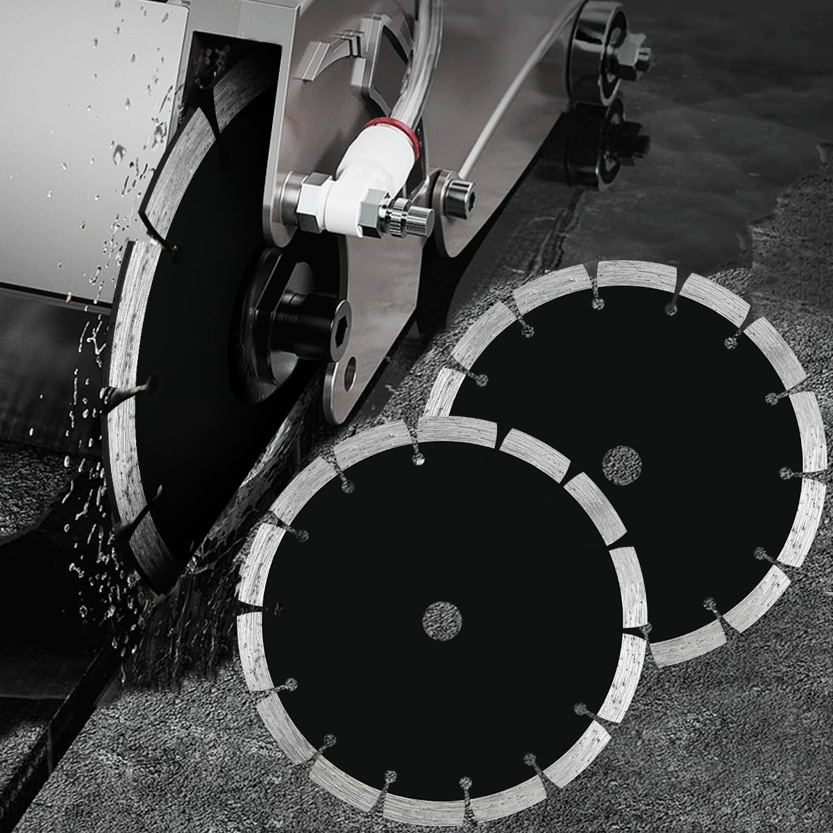 LYVQZPWLRDiamentowa płyta cięcia, 200mm Segmentowa diamentowa tarcza tnąca do piły kątowej Szlifierka kątowa Tarcza tnąca do cięcia na sucho i mokro Granit Beton Marmur Kamień Murarstwo 22mm