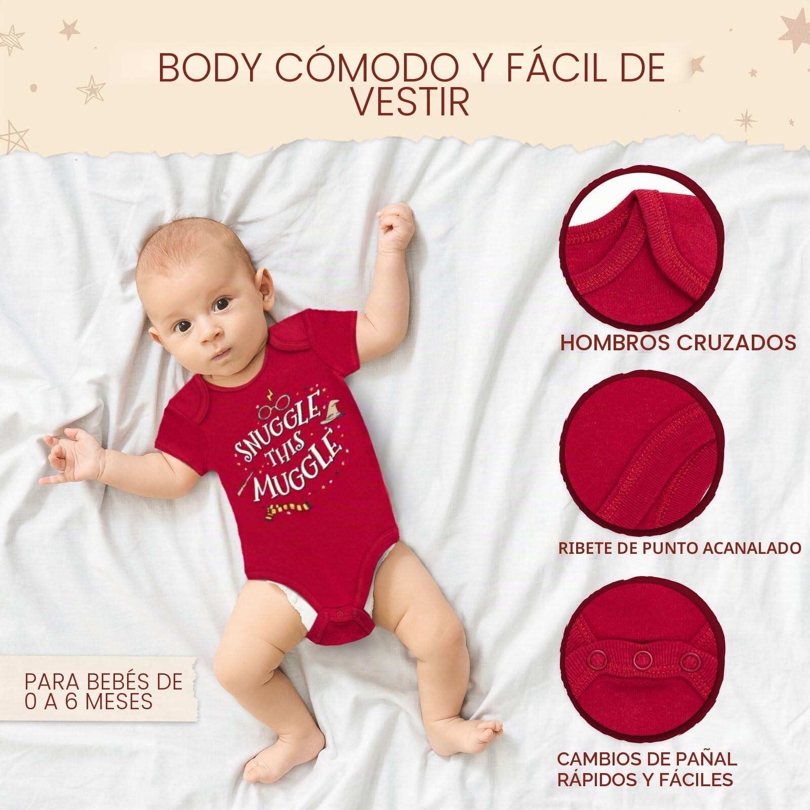 Harry Potter - Body para bebé y manta de hito mensual, 4 piezas