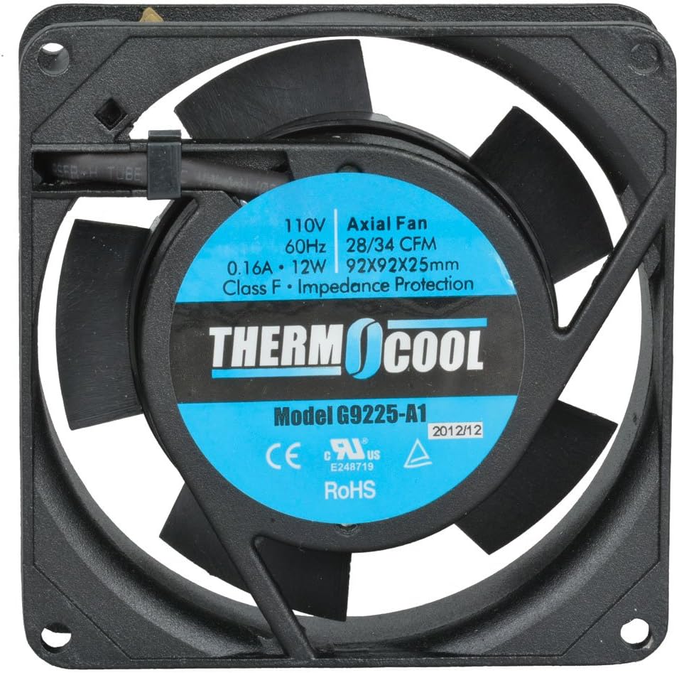 G9225HAS Fan, 120 VAC, 34 CFM, Terminals, UL/CUL/TUV, 92 mm x 92 mm x 25 mm Sleeve