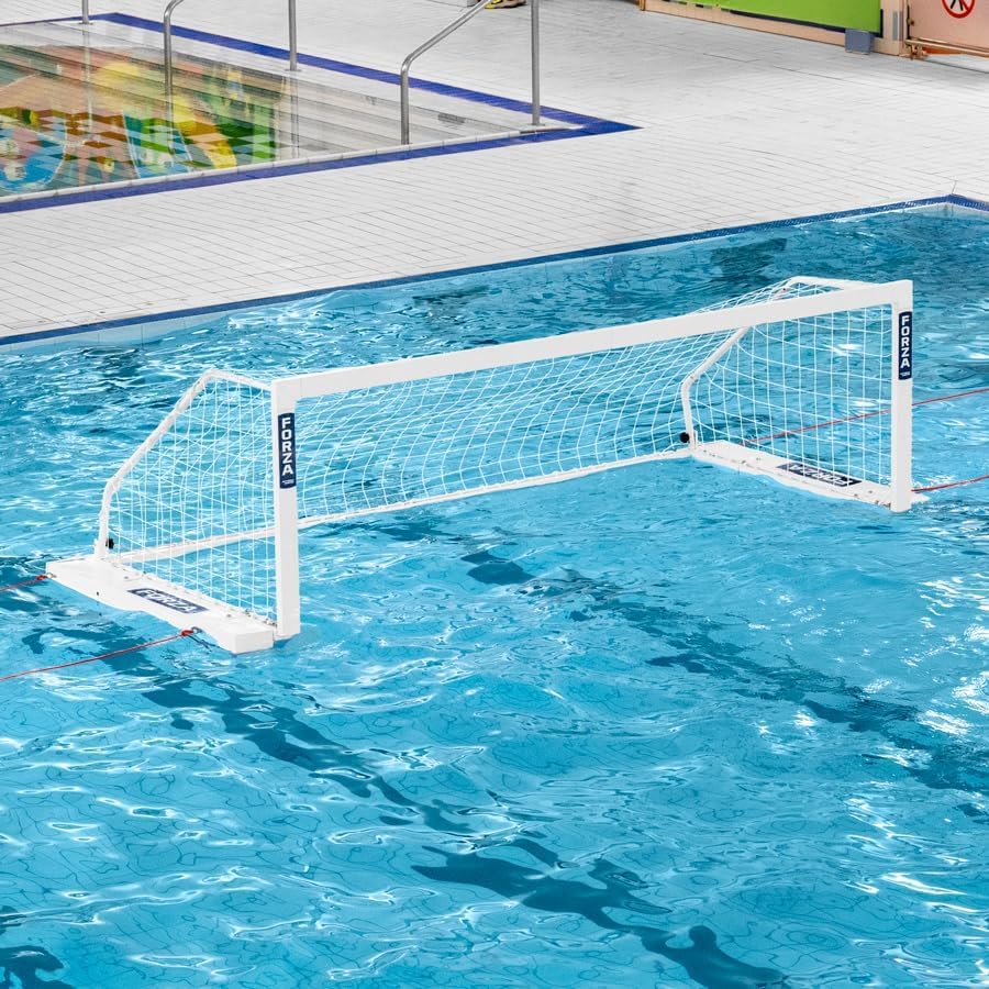 FORZA Portería de Waterpolo Flotante Plegable | Portería Profesional de Aluminio – Estructura Resistente y Red de HDPE – Plegable para Almacenamiento y Transporte (Individual)