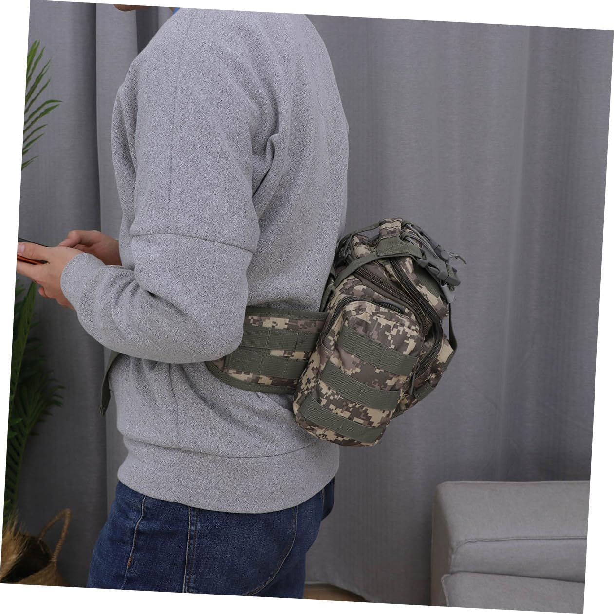 VANZACK Torba Na Wędkę Na Zewnątrz - Duża Pojemność - Nylon - Wygodna Podkładka Na Ramię - Torba W Kamuflażu