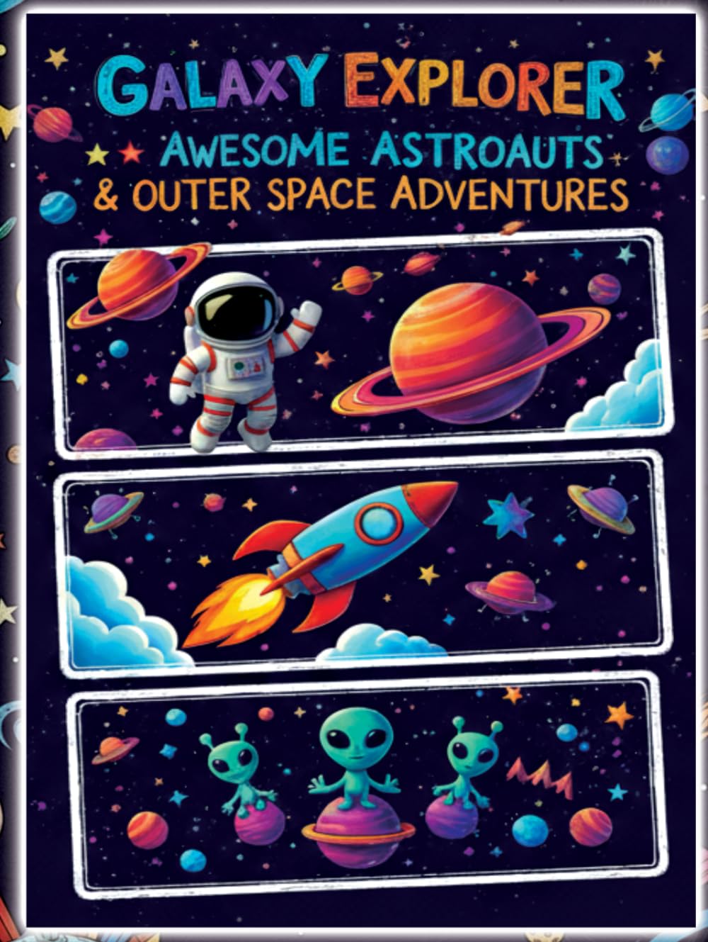 Galaxy Explorer Coloring Book: Awesome Astronauts, Space Adventures & Cosmic Fun for Creative Kids: Fun Planet Scenes, Rockets, Aliens, Space Travel & Adventure Coloring Pages for Kids Ages 4–12