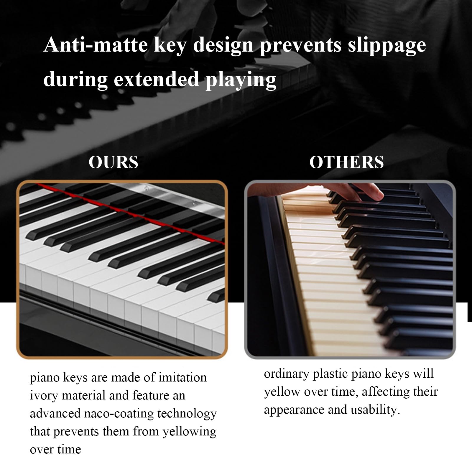 Pianoforte elettrico a 88 tasti con meccanismo a percussione, tastiera digitale verticale for uso domestico, pianoforte elettronico for adulti professionisti con 3 pedali, supporto USB-MIDI(Black)