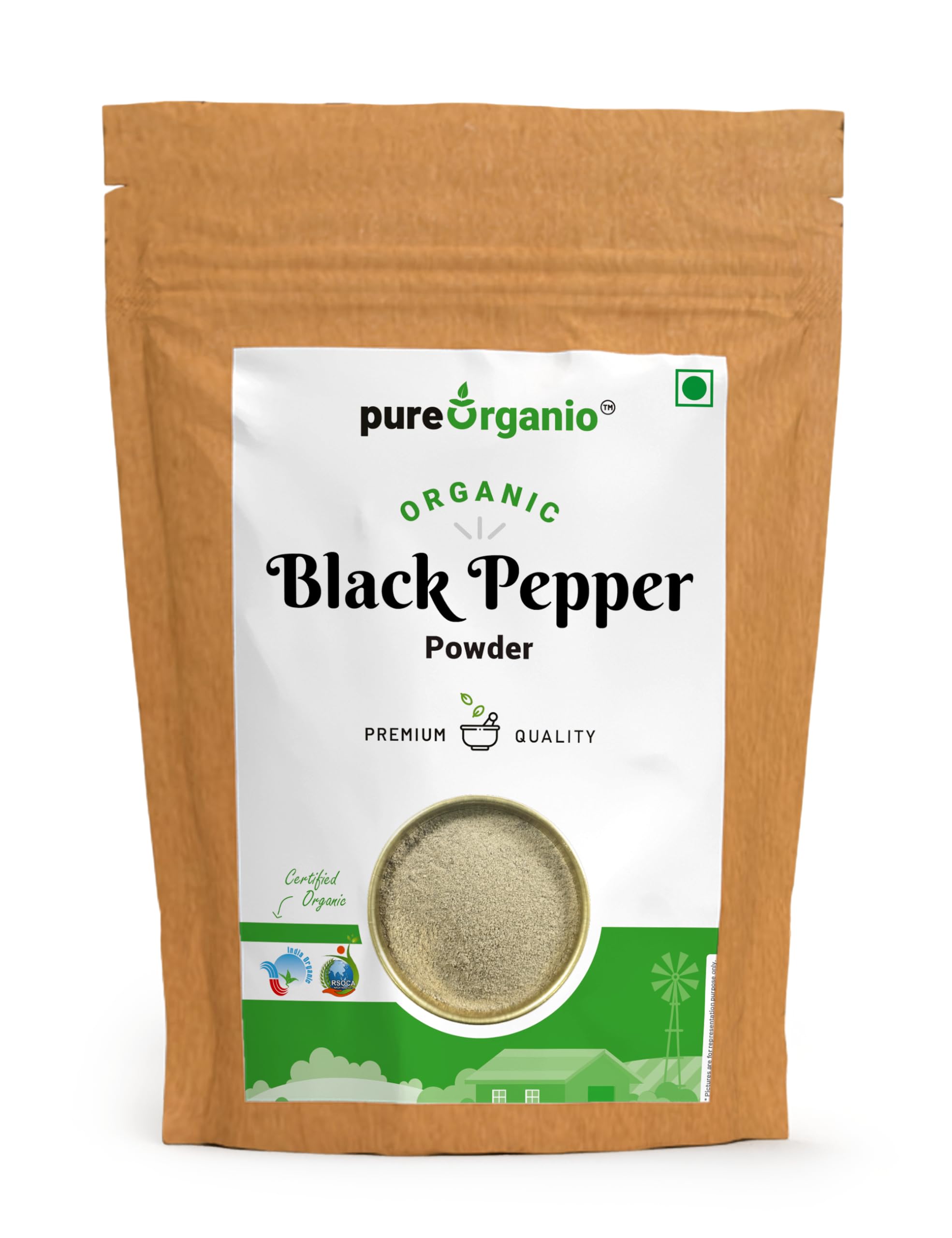 Pure Organio Organic Black Pepper Powder Kali Mirch Powder for Cooking, Salad Dressing, Vegetables - Fresh Ground Organic Spice NPOP Organic Certified (100 Gm) (B09D987S4V) Amazon Price History, Amazon Price Tracker