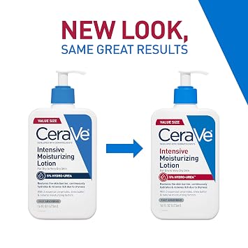 CeraVe Intensive Moisturizing Lotion, Hydro-Urea + Shea Butter, Body Lotion For Dry Skin, Relieves Signs Of Extra Dry Skin, Non Greasy Hydrating Cream For Rough, Tight, Red & Itchy Skin, 16oz