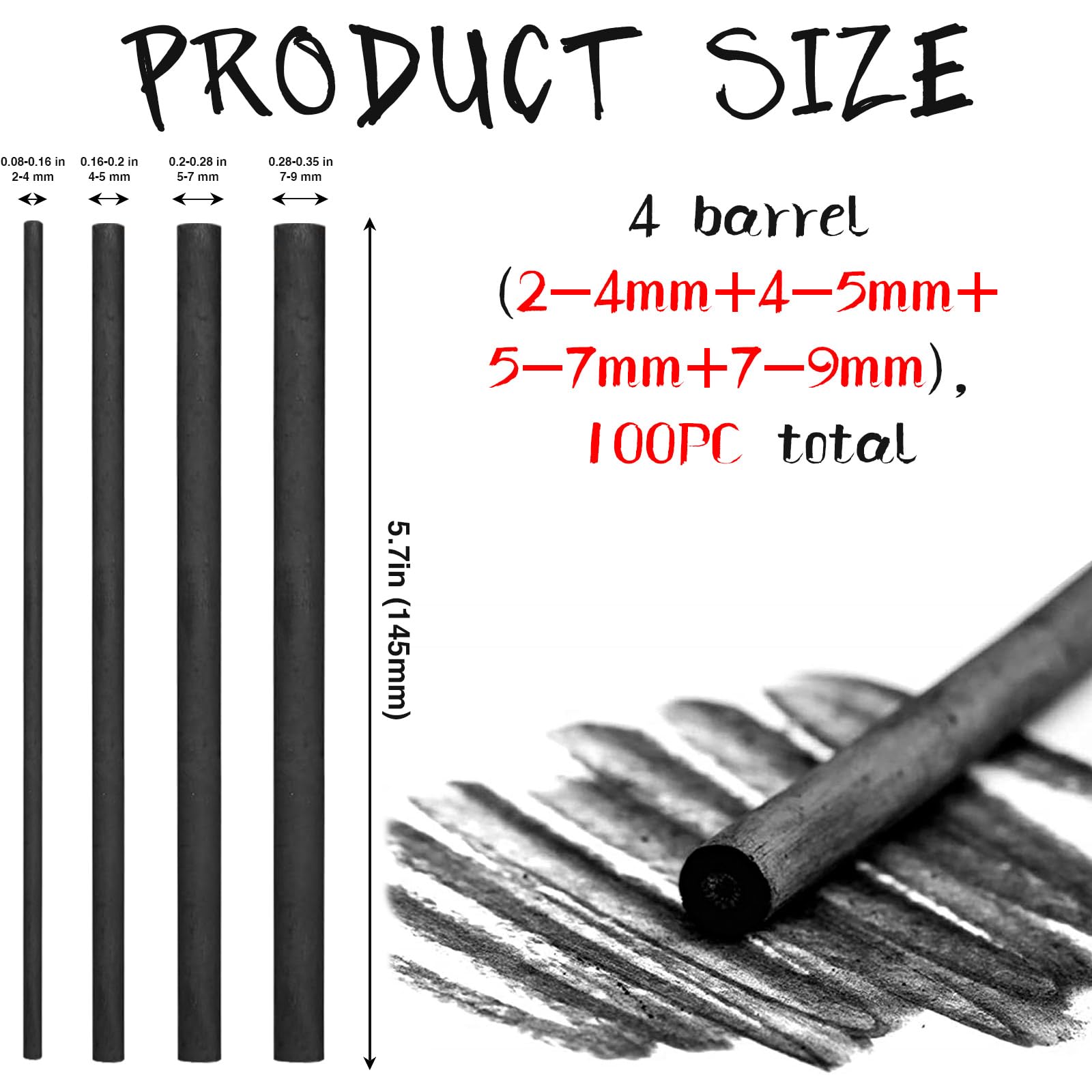 Winsor & Newton Artists' Charcoal Vine Extra Soft Box of 12 [Pack of 2 ]