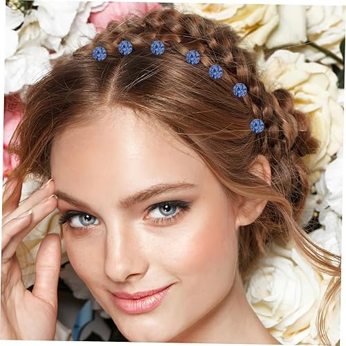 Miniatura 3 de Lurrose 12 piezas de diamantes de imitación en espiral para el cabello, pasadores en espiral, moño, accesorios para el cabello para fiesta de boda