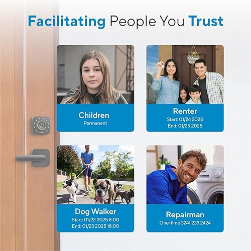 Miniatura 5 de ULTRALOQ U-Bolt Pro - Cerradura inteligente WiFi con sensor de puerta, cerradura de puerta de entrada 8 en 1 sin llave con identificación de huellas