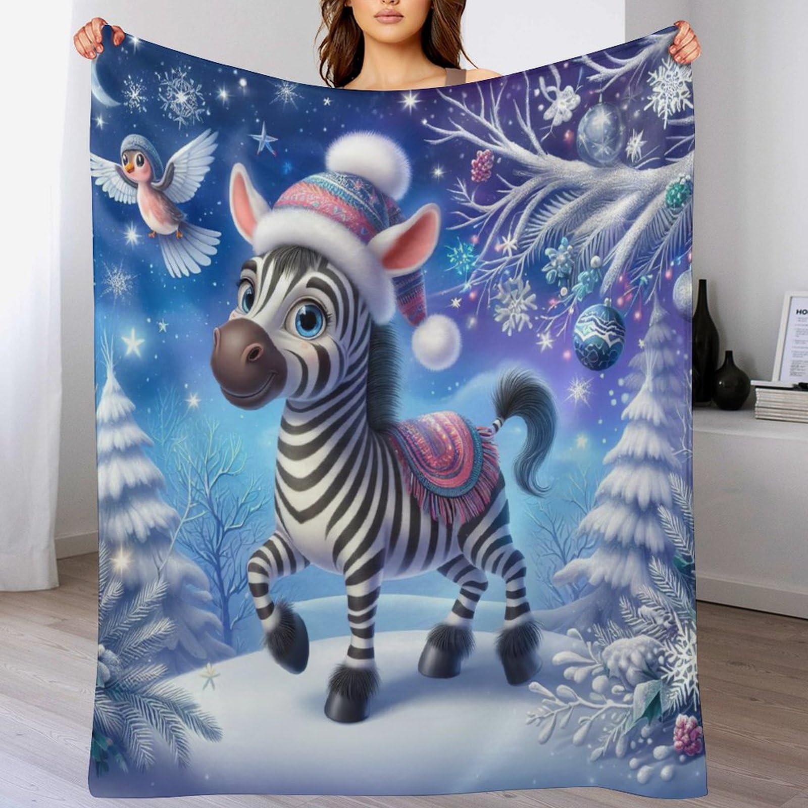 Couverture flannel lavable en machine pour lit canapé travel